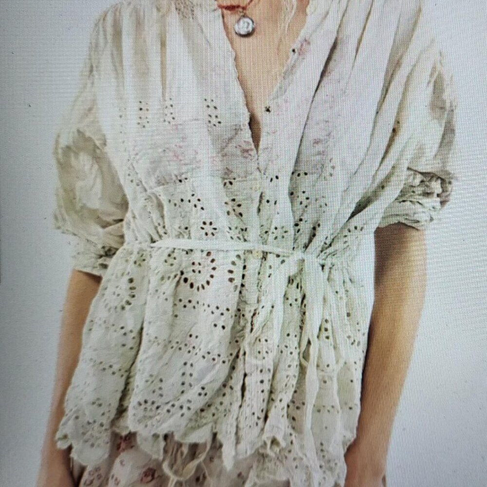 Magnolia Pearl Eyelet Flannery Smock Jacket 682 Porridge